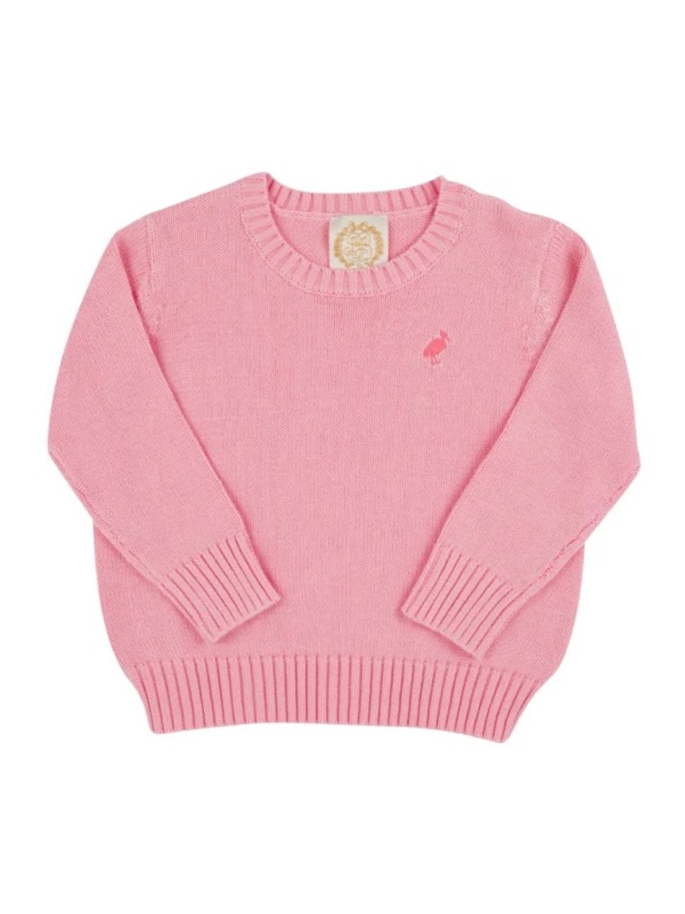 The Beaufort Bonnet Company Isabelle's Sweater Sandpearl Pink With Coral Stork